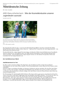 Mittelbayerische Zeitung 2016-09 Hautzentrum Regensburg  Privatpraxis für Dermatologie, Allergologie und Ästhetische Medizin am Stadtpark  Prof. Dr. med. Philipp Babilas